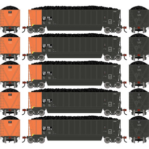Athearn - HO ATH Berwick Bathtub Gondola, Primed For Grime GBRX w/Load #93120/93146/93172/93197/93223 (5) - -2758 Athearn - HO ATH Berwick Bathtub Gondola, Primed For Grime GBRX w/Load #93120/93146/93172/93197/93223 (5) - -2758
