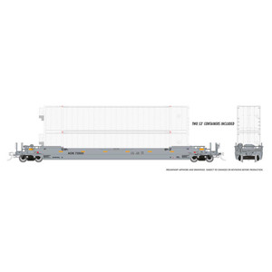 Rapido Trains - HO 53 Husky Stack Well Car/2 Containers AOK 3Pk - 401055 Rapido Trains - HO 53 Husky Stack Well Car/2 Containers AOK 3Pk - 401055