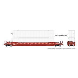 Rapido Trains - HO 53 Husky Stack Well Car/2 Containers CP 3Pk - 401057 Rapido Trains - HO 53 Husky Stack Well Car/2 Containers CP 3Pk - 401057