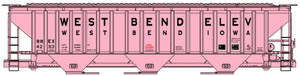 Accurail - HO Pink CV Hopper West Bend Elevator - 81822