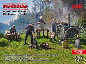 ICM Models - WW2 German Field Kitchen w/Cooks 1:35 - 35618 ICM Models - WW2 German Field Kitchen w/Cooks 1:35 - 35618