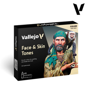 Vallejo Acrylic Paints - Face & Skin Tones Model Color Set 16pc - 70258