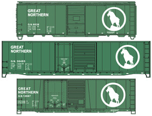 Accurail - HO GN Glacier Green Steel Boxcar 3pc Set - 8181