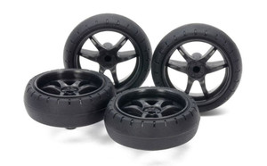 Tamiya - Large Diameter Low Friction Arched Tires (31mm) & Carbon - 15546 Tamiya - Large Diameter Low Friction Arched Tires (31mm) & Carbon - 15546