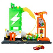 Mattel - 1:64 Scale Diecast - Hot Wheels City - Super Recharge Fuel Station Playset - 2 Pack