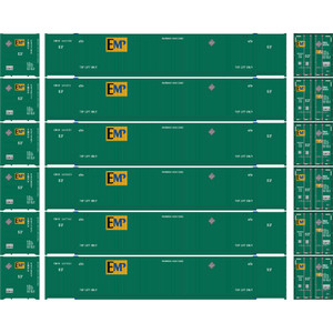 Athearn - N 53' CIMC Container, EMP EMHU #2 (6) - 18051 Athearn - N 53' CIMC Container, EMP EMHU #2 (6) - 18051