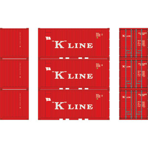 Athearn - HO 20' Corrugated Container, EKLU (3) - 28072 Athearn - HO 20' Corrugated Container, EKLU (3) - 28072