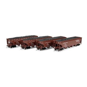 Athearn - HO ATH 40' 4-Bay Offset Hopper w/Load, IC #75300/75681/75840/75999 (4) - -1582