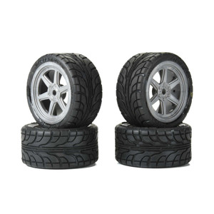 Pro-line Racing - Avenger F/R Street Tire Mounted on Overdrive Gray Wheel 8mm Hex (4) for Losi Race Car - 1030810