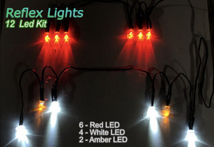 Scale Reflex - Lights White (12 LED) 6 Red, 4 White, 2 Amber - 700401