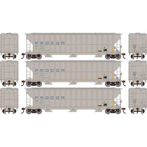 Athearn - HO ATH FMC 4700 Covered Hopper, Procor UNPX w/FRA Reflectors #12038/12040/12052 (3) - -3326