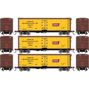 Athearn - HO ATH 40' Steel Refrigerator Car, ARLX #89/400/777 (3) - -3343