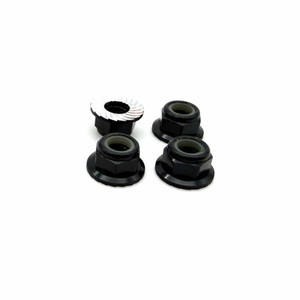 Reefs RC - REEFS 5mm Aluminum Flanged & Serrated Lock Nut (Black)(4pc) - REEFS287