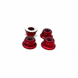Reefs RC - REEFS 5mm Aluminum Flanged & Serrated Lock Nut (Red)(4pc) - REEFS289