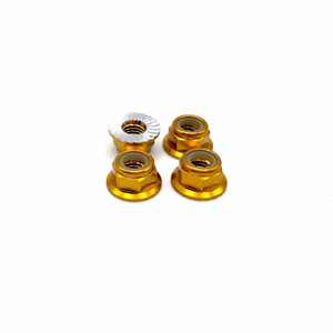 Reefs RC - REEFS 5mm Aluminum Flanged & Serrated Lock Nut (Gold)(4pc) - REEFS292