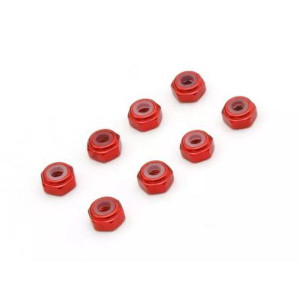 Kyosho - M2 Aluminum Nylon Color Nut 8pcs (Red) - MZW128R
