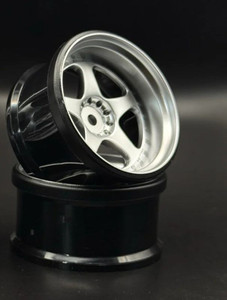 Scale Reflex - NIZ 5-Star Multipiece Style 1-10 Silver Rims, 8mm Offset - HG20158