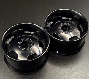 Scale Reflex - Euro VIP Dish Style 1/10 Black Rims, 8mm Offset - HG20208