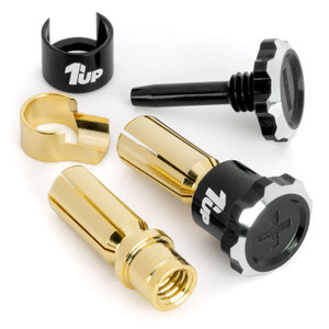 1UP Racing - Lockdown Adjustable Bullet Plugs - 5mm - Black/Black - 190450