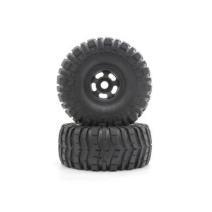 Kyosho - Glued Tire & Wheel Set (Black/MAD CRUSHER/2pcs) - MATH002BK