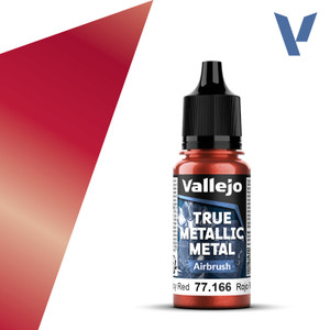 Vallejo Acrylic Paints - True Metallic Ruby Red(air)6pk - 77166