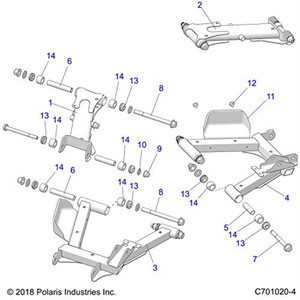 Polaris 1021409-293 Indy Red Rear Right Upper Control Arm RZR EPS Premium FOX