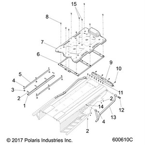 Polaris 1022650-705 Matte Titanium Rear Right Structure XC Titan SP Adventure