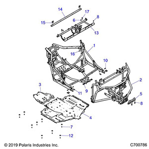 Polaris 1022891-329 Black Top Frame Tube RZR General 1000 4 XP S