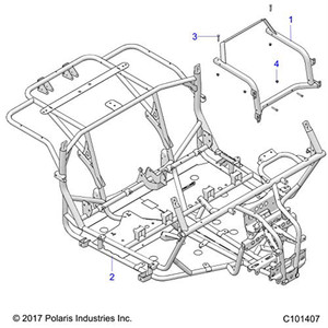 Polaris 1023720-458 Matte Black Front Chassis Ranger 150 2018-2019