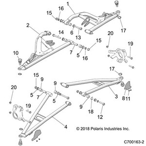 Polaris 1024460-458 Black Upper Front Left Hand Control Arm 2019-2021 RZR Turbo