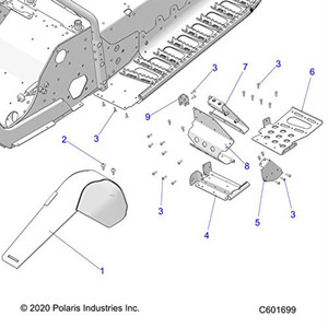 Polaris 1024669 Left Hand Footrest Support Racer 600R 2019-2023