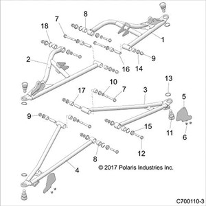 Polaris 1025148-293 Indy Red Front Right Lower Control Arm RZR EPS RS1