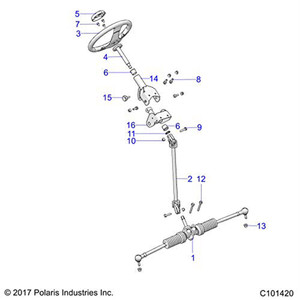 Polaris 1824963 Short MZ Steering Gear Box Ranger 150