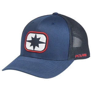 Polaris 2833499 Navy Red Eclipse Patch Trucker Hat Baseball Cap Snapback Breathable - One