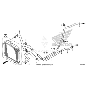 Honda - Hose, Front Water (Upper) - 19505-HL3-A00