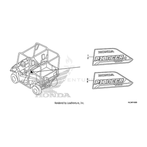Honda - Mark, Left Rear Door (Type1) - 86732-HL3-B00ZA