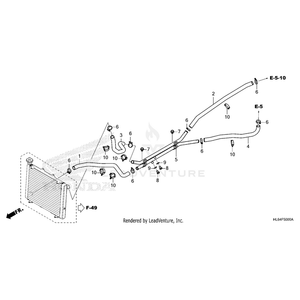 Honda - Hose, Front Water (Upper) - 19507-HL6-A00