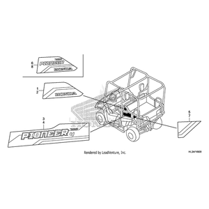 Honda - Mark, Left Rear Door (Lower) (Type1) - 86734-HL3-MB0ZA