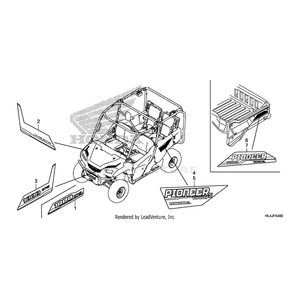 Honda - Mark, Left Rear Door Panel (Type1) - 86732-HL4-MB0ZA