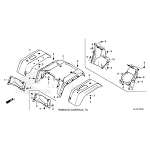 Honda - Fender Set, Left Rear (Type1) (Wl) - 80210-HL5-M80ZA