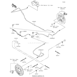 Kawasaki - Pipe-Brake,Rear,Rh - 43060-0008