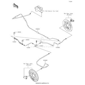 Kawasaki - Pipe-Brake,Rear,Rh - 43060-0338
