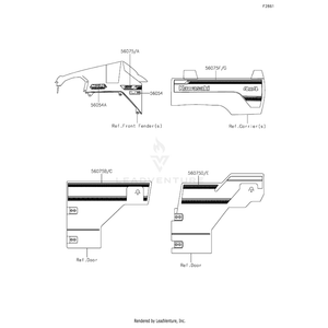 Kawasaki - Pattern,Fr Fender,Rh,Eps - 56075-1884