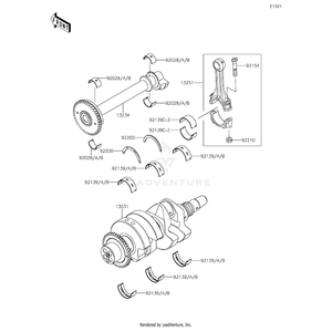 Kawasaki - Bushing,Connecting Rod,Yellow - 92139-0968