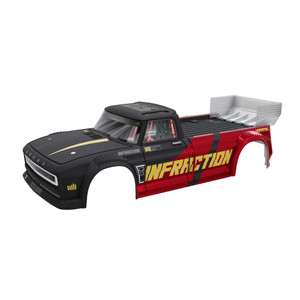 Arrma - INFRACTION 4X4 All Road 3S BLX Painted Decaled Trimmed Body (Black/Red) - 2645