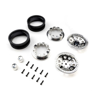 Axial - 1.9 Raceline Daytona Beadlock Wheels, Chrome (2) - 3878