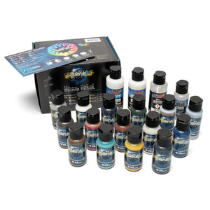 Iwata Airbrushes - Heavy Metal Set(15 colors+additives) - NuWorlds Paint - MNW100