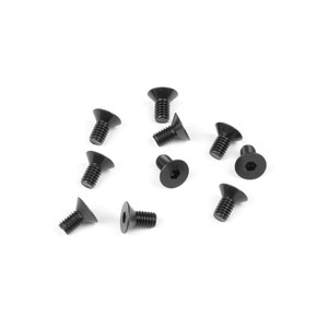Tekno Rc - M4x8mm Flat Head Screws (black, 10pcs) - 1342