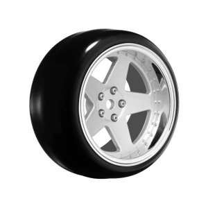 Louise R/C - 5 Spoke Matte Silver 1/10 Wheel Mounted Drift Tire, 2, 4 - LNHA559T