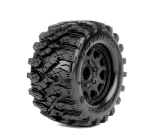 Power Hobby - 1/10 2.8" MT Defender Belted Mounted Tires (2) w/ Removable - 2806CBMSGB